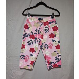 Limited Too Y2K Pink Floral Capri Drawstring Pants Cottagecore Girls 16 Slim